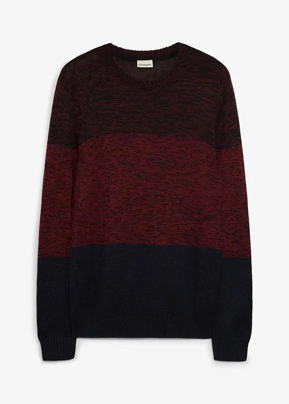 Maglione con taglio comfort in filato fine di misto cotone morbido, bonprix