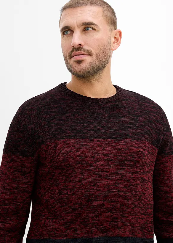 Maglione con taglio comfort in filato fine di misto cotone morbido, bonprix