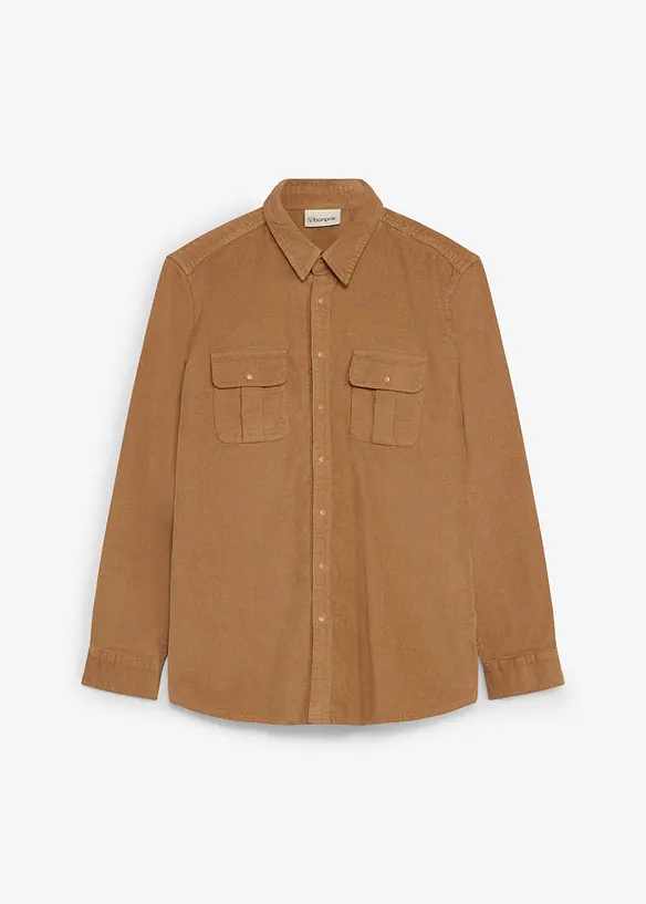 Camicia di velluto a coste elasticizzato con cotone, bonprix
