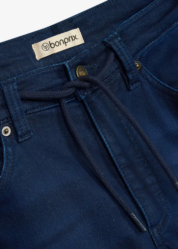 Jogger di jeans regular fit con vita regolabile, straight, bonprix