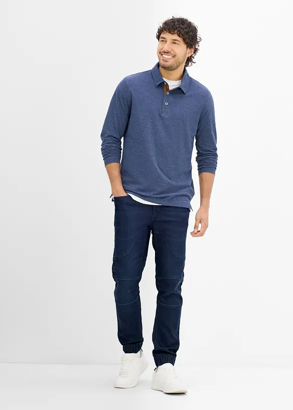 Jogger di jeans regular fit con vita regolabile, straight, bonprix