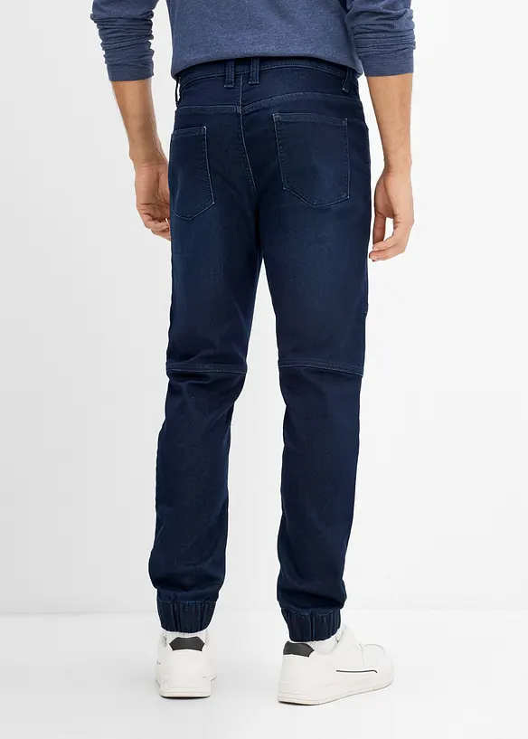 Jogger di jeans regular fit con vita regolabile, straight, bonprix