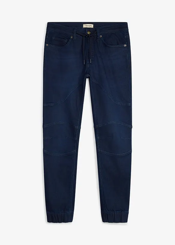 Jogger di jeans regular fit con vita regolabile, straight, bonprix