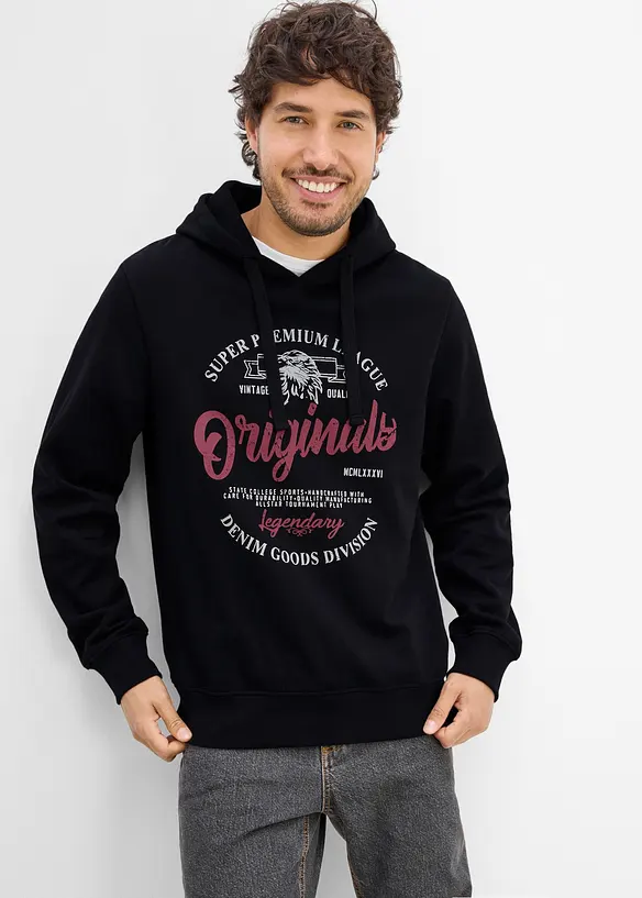 Felpa con cappuccio e taglio comfort, bonprix