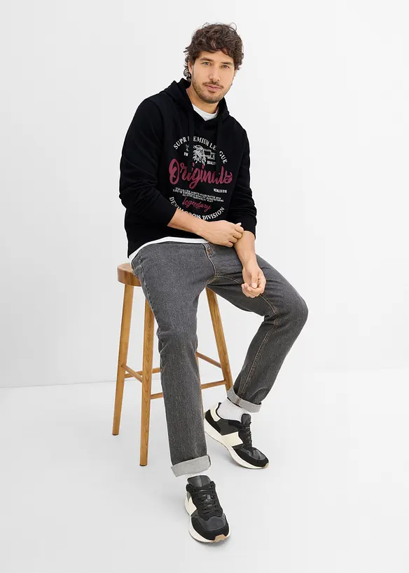 Felpa con cappuccio e taglio comfort, bonprix