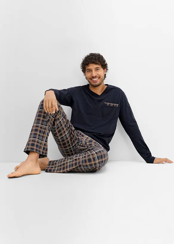 Pigiama con cotone biologico e maniche lunghe, bonprix