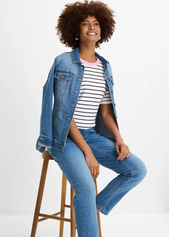 Jeans elasticizzati straight, vita media, bonprix
