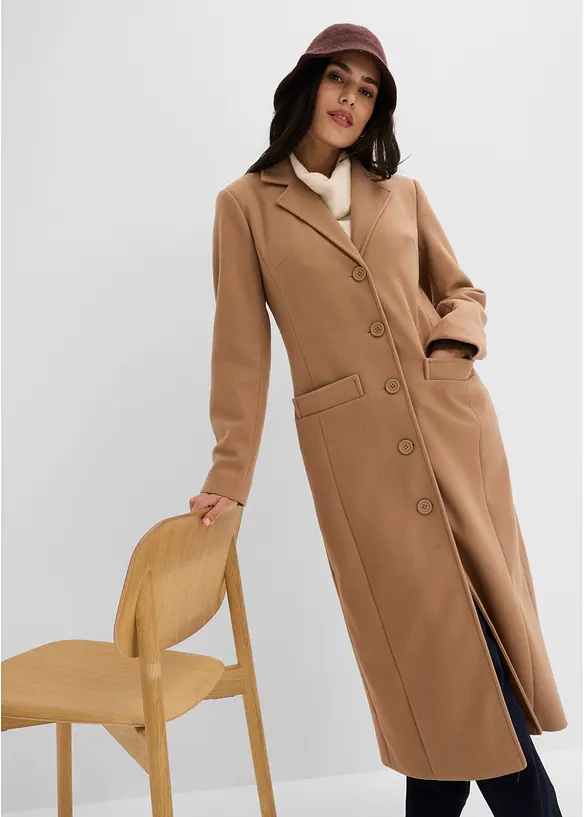 Cappotto lungo in simil lana, bonprix