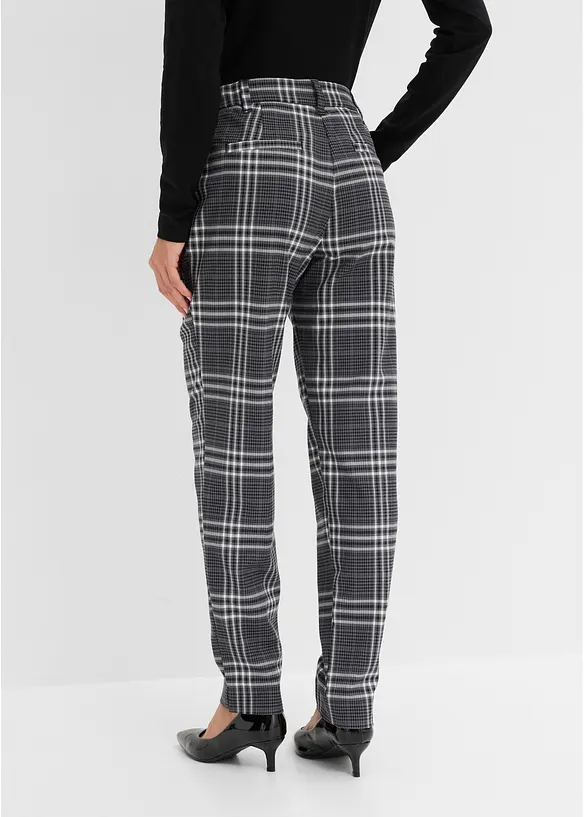 Pantaloni elasticizzati con fantasia a quadri, bonprix