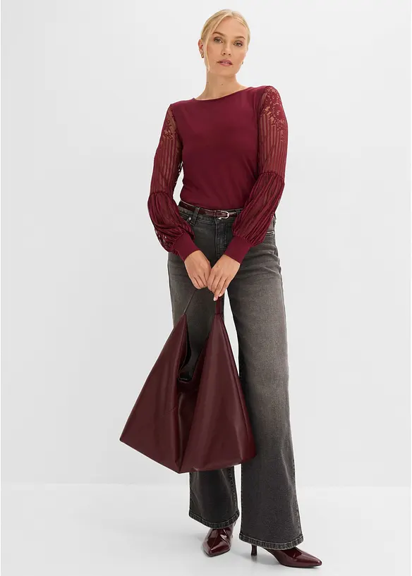 Maglia con maniche lunghe in misto viscosa, bonprix