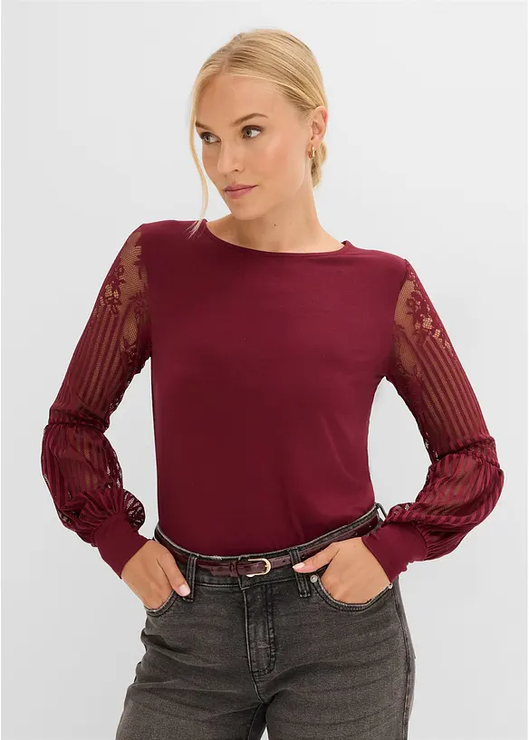 Maglia con maniche lunghe in misto viscosa, bonprix