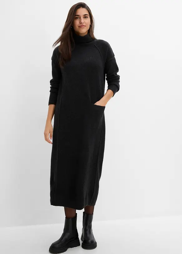 Abito in maglia a collo alto, bonprix
