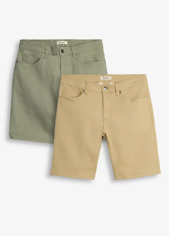 Bermuda elasticizzati, regular fit (pacco da 2), bonprix