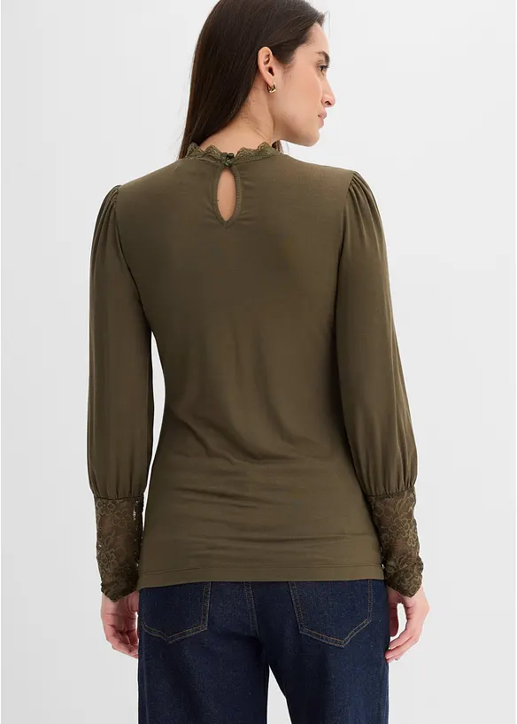 Maglia a maniche lunghe in misto viscosa, bonprix