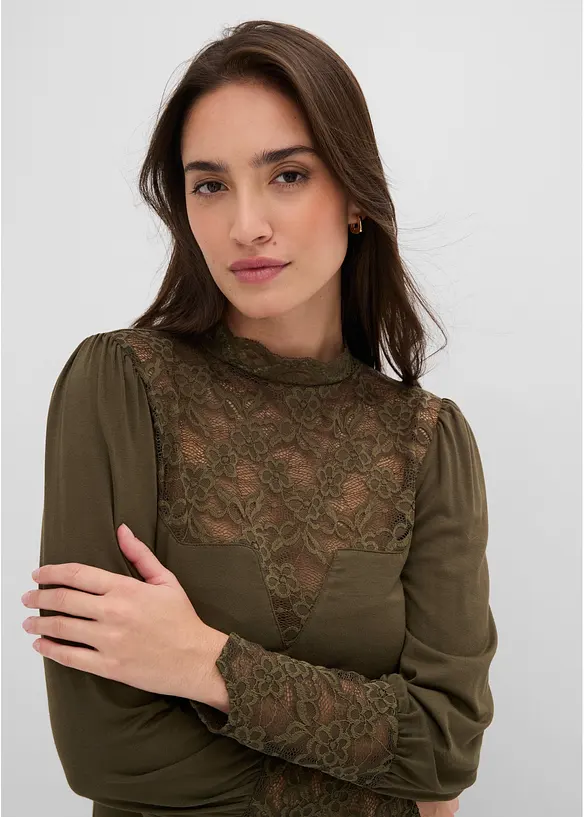 Maglia a maniche lunghe in misto viscosa, bonprix