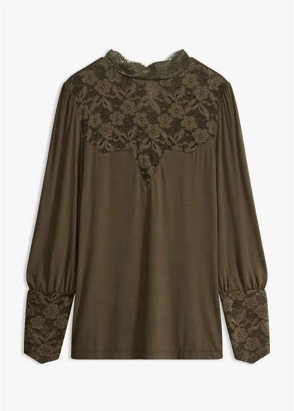 Maglia a maniche lunghe in misto viscosa, bonprix