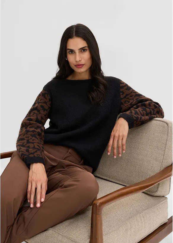 Maglione a trama operata, bonprix