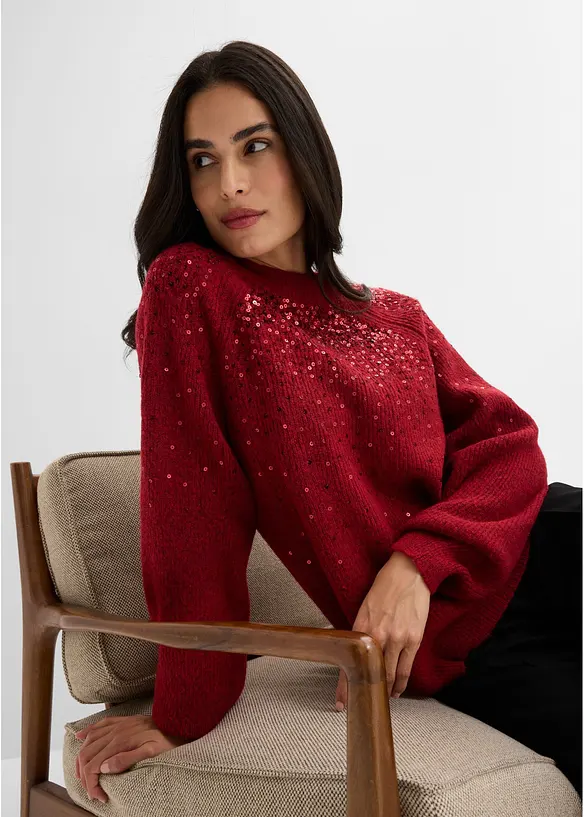 Maglione con paillettes, bonprix
