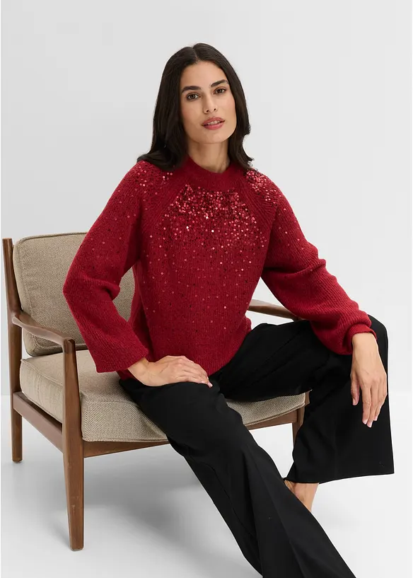 Maglione con paillettes, bonprix