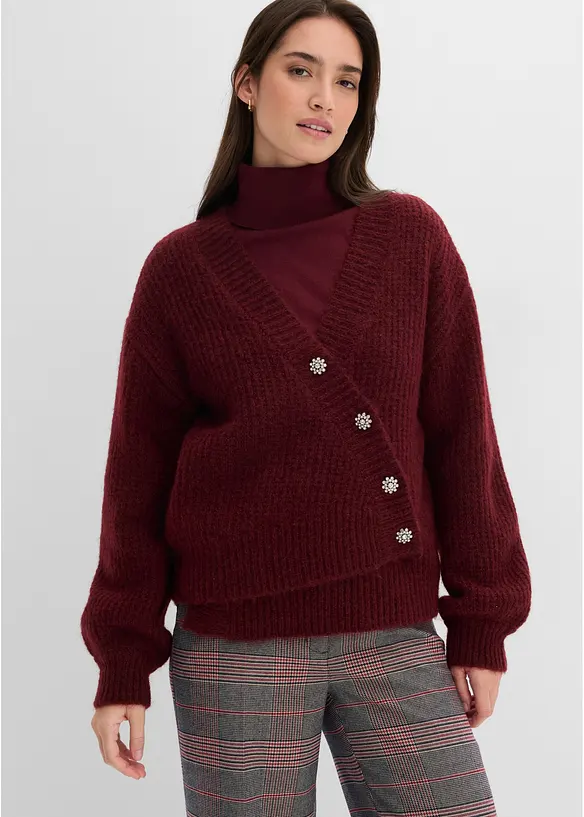 Cardigan in filato grosso di misto lana morbido, bonprix