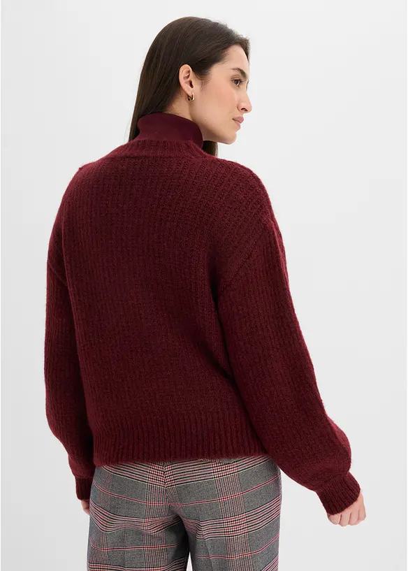 Cardigan in filato grosso di misto lana morbido, bonprix