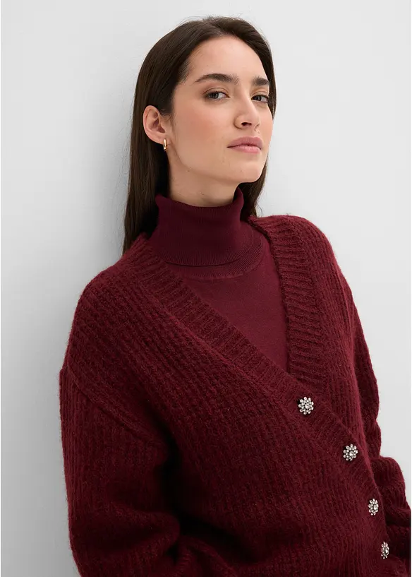 Cardigan in filato grosso di misto lana morbido, bonprix