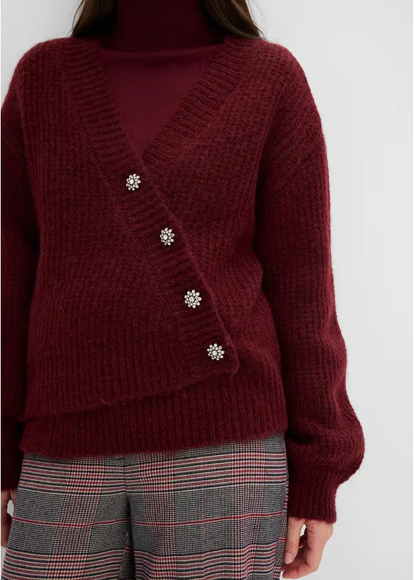 Cardigan in filato grosso di misto lana morbido, bonprix