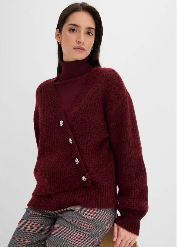 Cardigan in filato grosso di misto lana morbido, bonprix