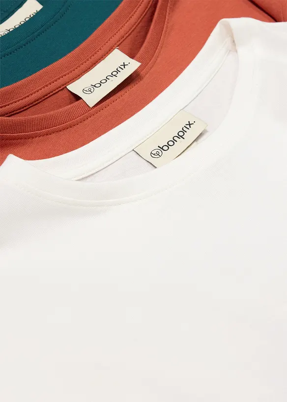 Maglia a maniche lunghe con cotone biologico (pacco da 3), bonprix