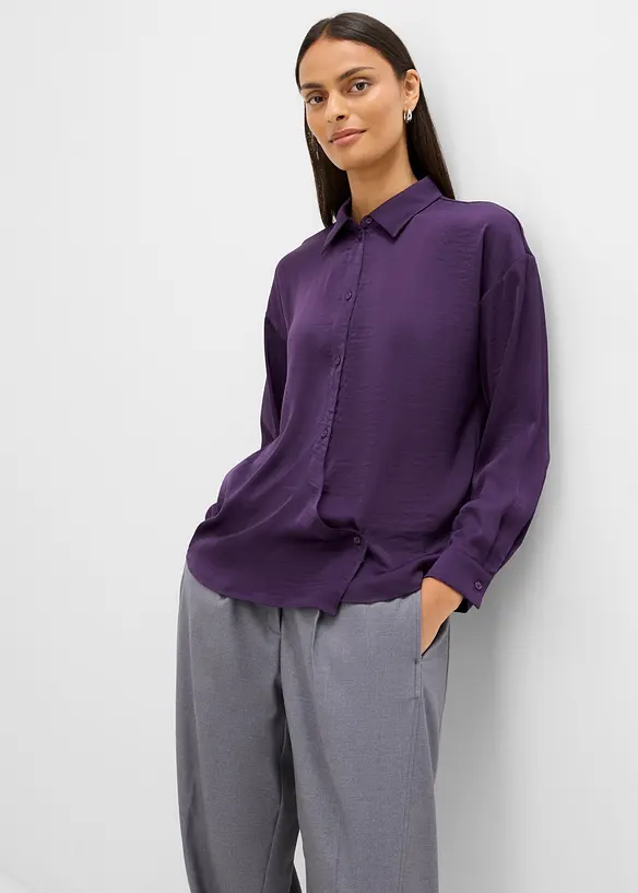 Camicia in satin fluido, bonprix