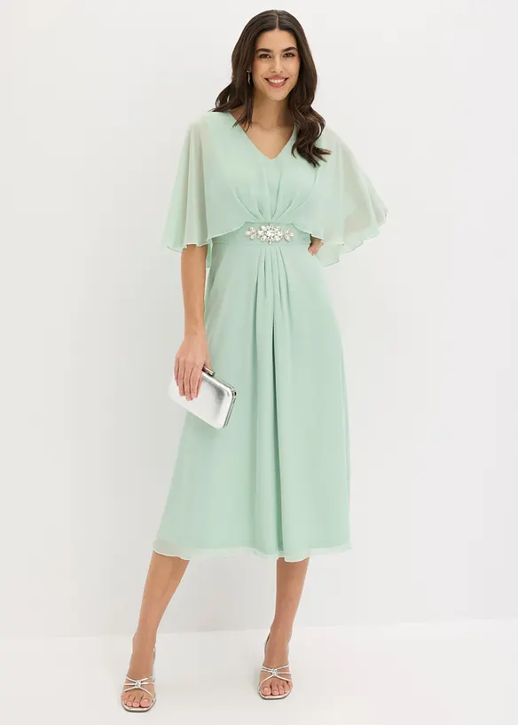 Abito in chiffon con applicazione di strass, bonprix