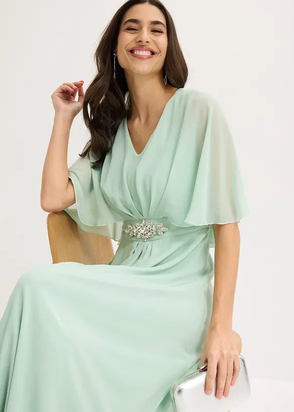 Abito in chiffon con applicazione di strass, bonprix