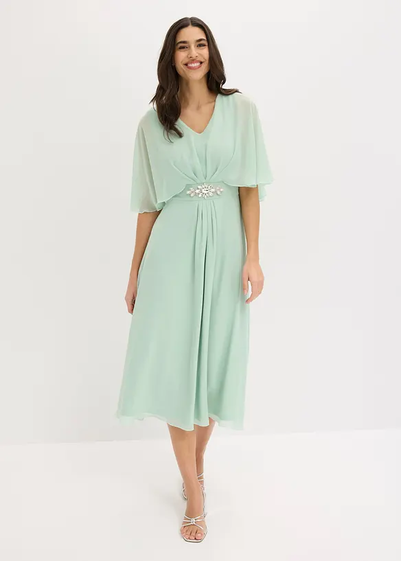 Abito in chiffon con applicazione di strass, bonprix