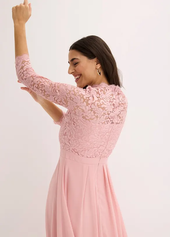Abito lungo con pizzo, bonprix