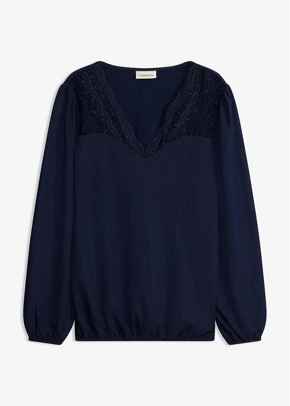 Maglia a maniche lunghe con pizzo, bonprix