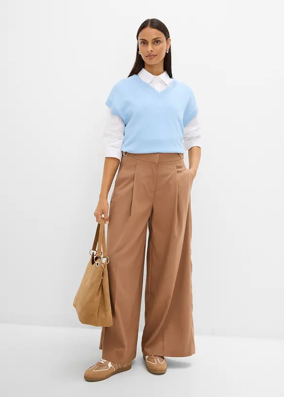 Pantaloni con fibbie ai lati in misto viscosa, bonprix