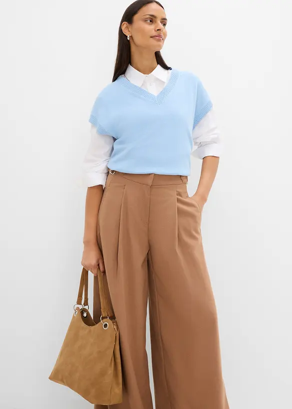 Pantaloni con fibbie ai lati in misto viscosa, bonprix