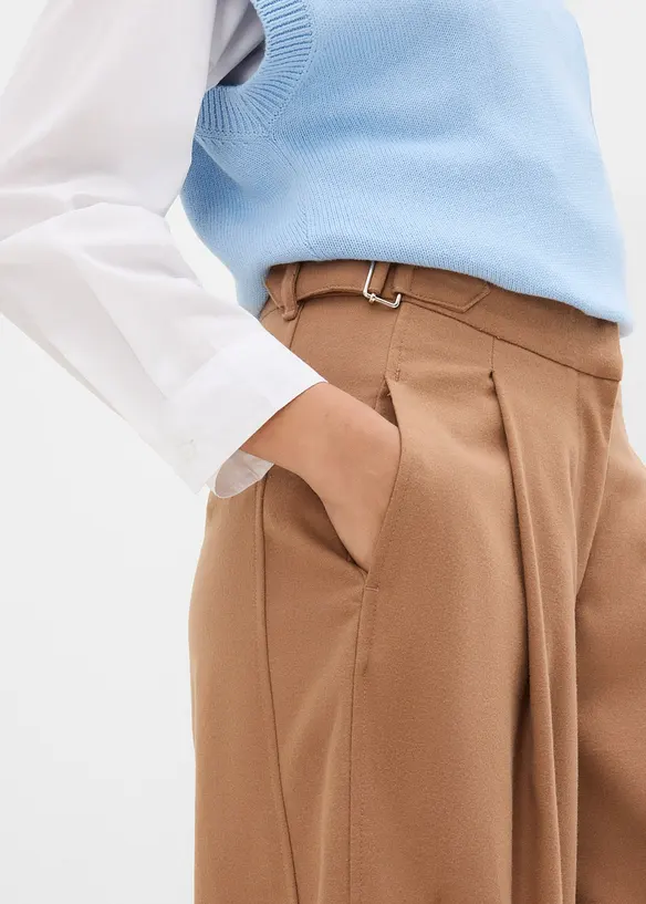 Pantaloni con fibbie ai lati in misto viscosa, bonprix