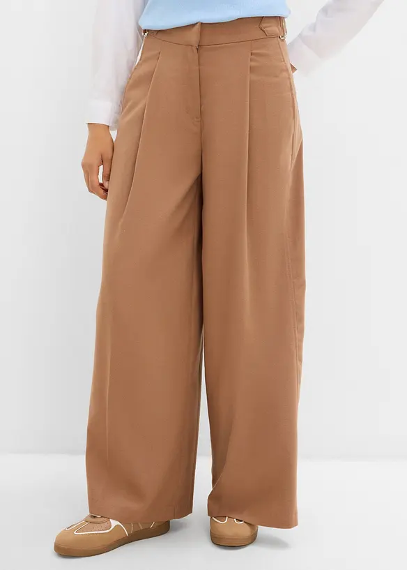Pantaloni con fibbie ai lati in misto viscosa, bonprix