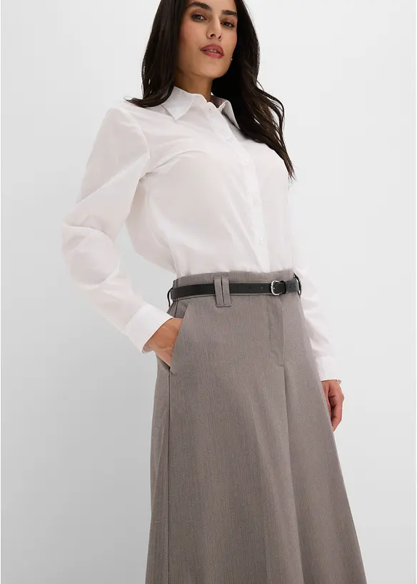 Pantaloni  in simil lana a trama spigata, bonprix