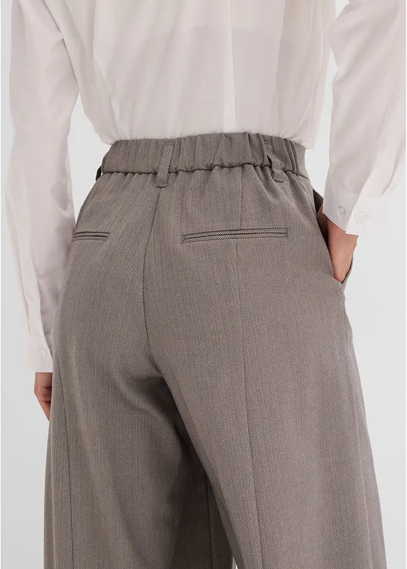 Pantaloni  in simil lana a trama spigata, bonprix