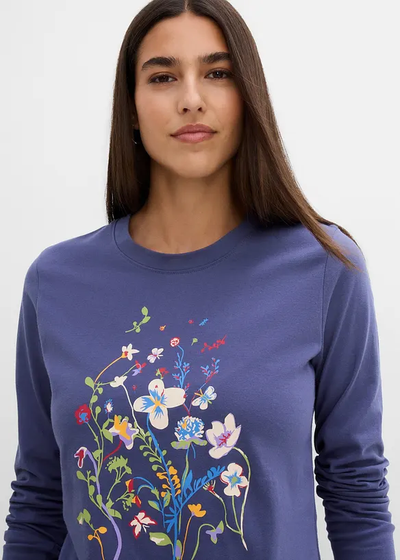 Maglia a maniche lunghe in puro cotone biologico, bonprix