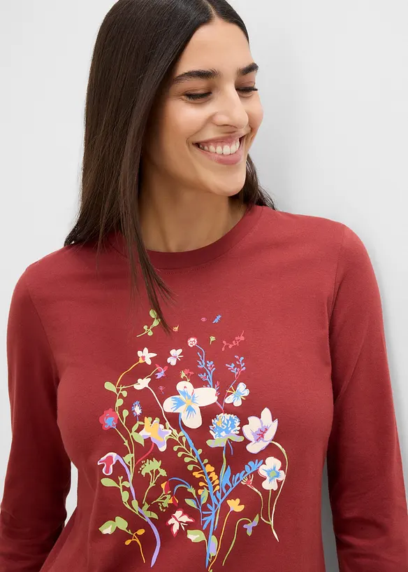 Maglia a maniche lunghe in puro cotone biologico, bonprix