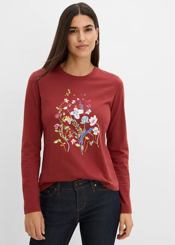 Maglia a maniche lunghe in puro cotone biologico, bonprix