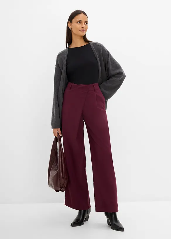 Pantaloni larghi in misto viscosa fluido, bonprix