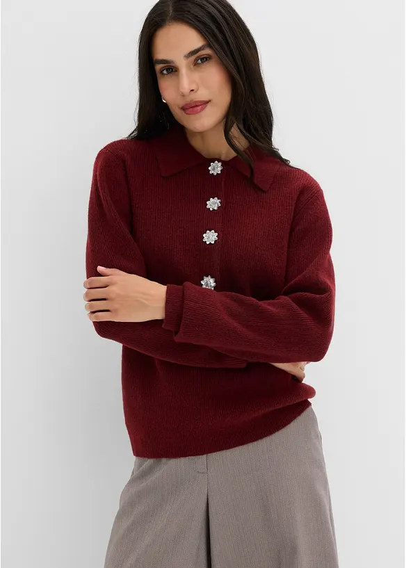 Maglione polo con percentuale di lana, bonprix
