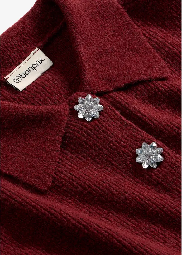 Maglione polo con percentuale di lana, bonprix