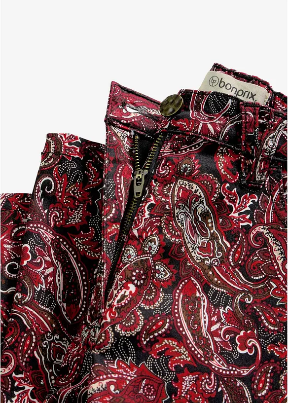 Pantaloni wide leg elasticizzati in misto cotone, bonprix