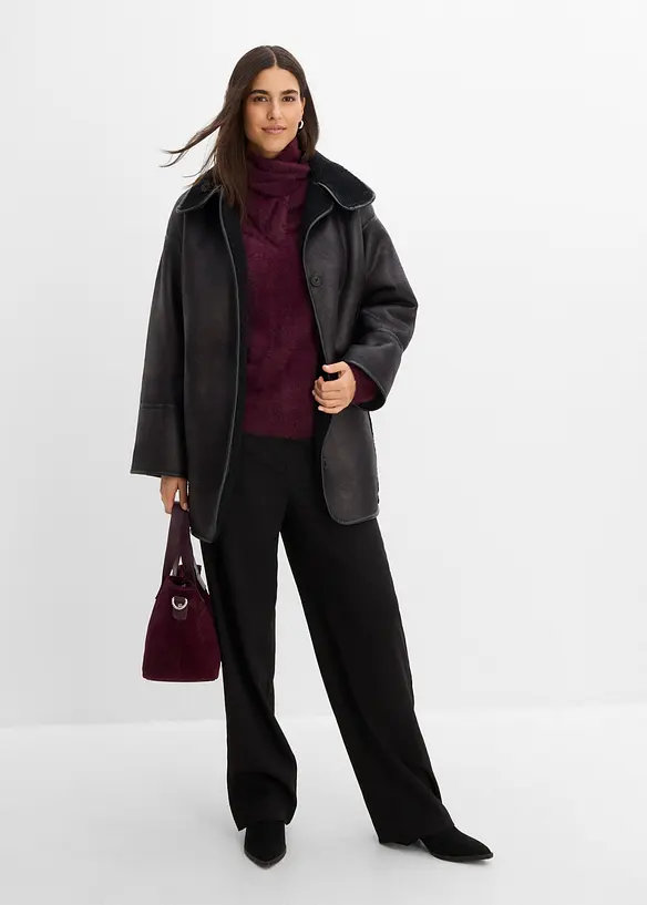 Giacca oversize di montone sintetico, bonprix
