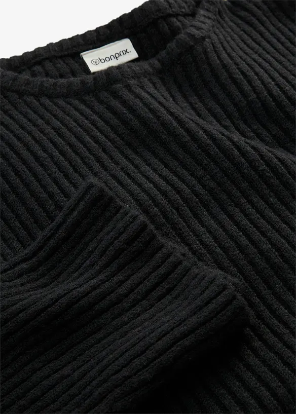 Abito in maglia con spacco, bonprix